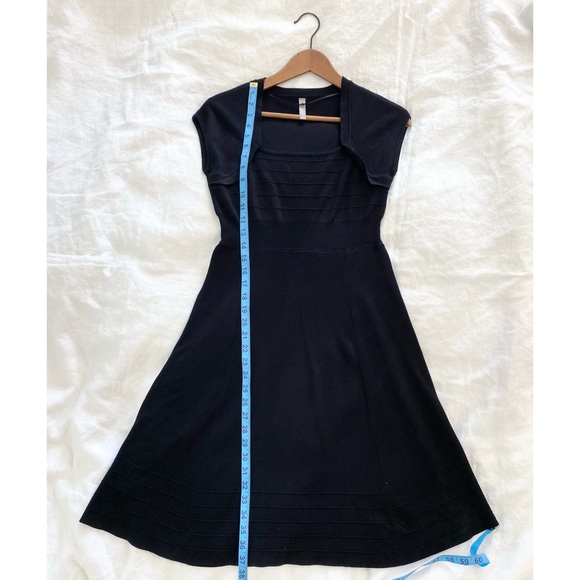 Maternity Little Black Dress Knit A-Line Dress - Picture 6 of 10